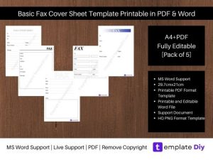 Basic Fax Cover Sheet Template Printable in PDF & Word