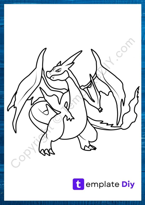 Blank Charizard Pokemon Coloring Pages