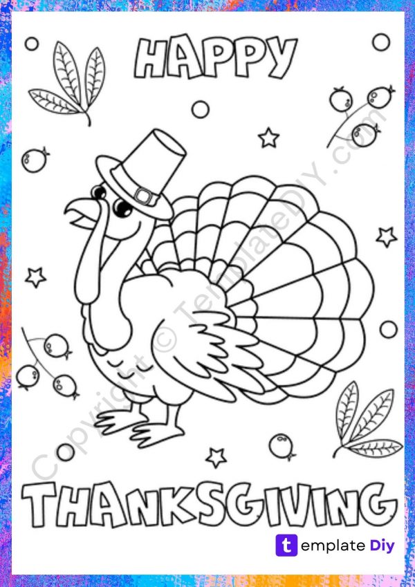 Blank Turkey Thanksgiving Coloring Pages