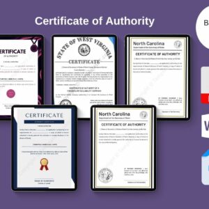 Certificate of Authority in PDF, Word