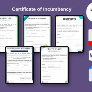 Certificate of Incumbency in PDF, Word