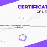 Certificate of Merit Template