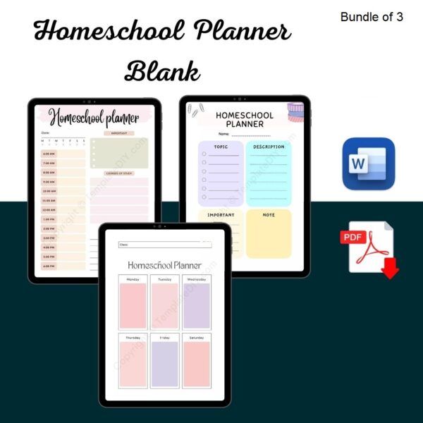 Pink Monthly Planner Template Printable in Pdf, Word, Excel