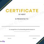 Printable Certificate of Merit
