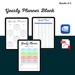 Yearly Planner Blank Printable Template in Pdf & Word