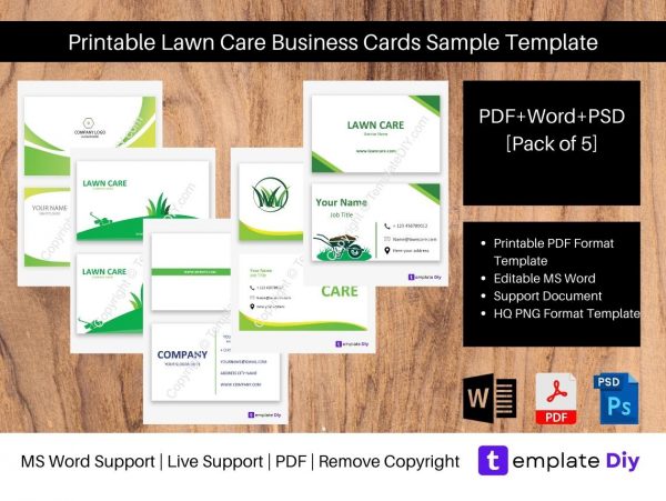 Printable Lawn Care Business Cards Sample Template