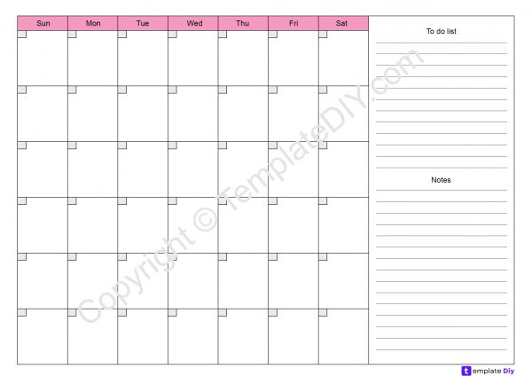 Day Month Planner Template