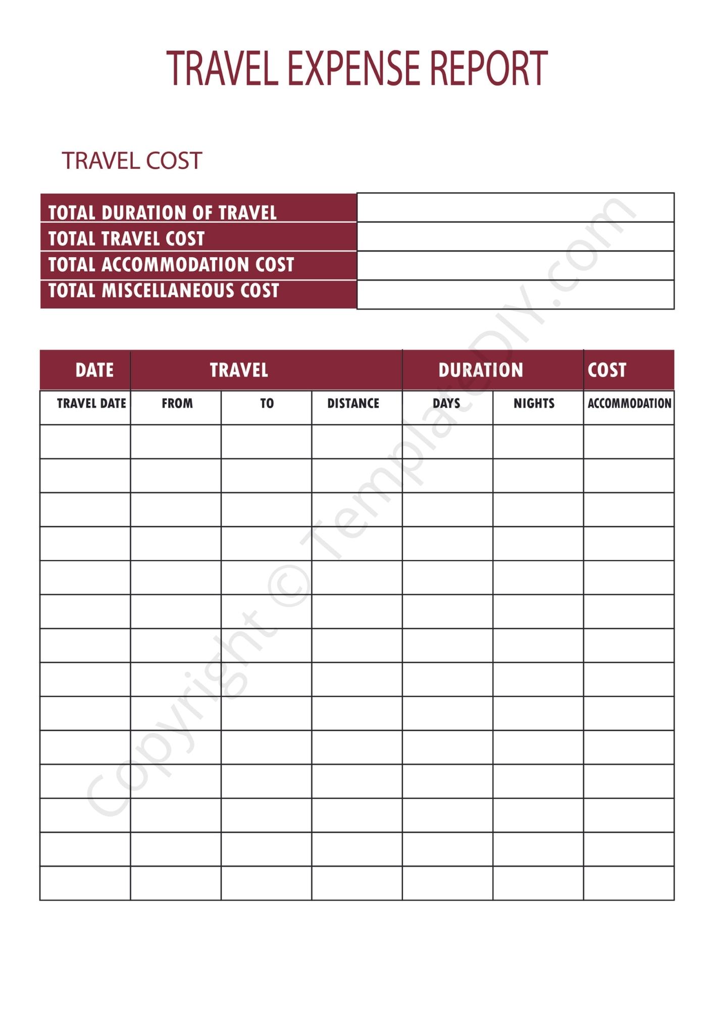 Trip Report Template Blank Printable [PDF, Excel & Word]