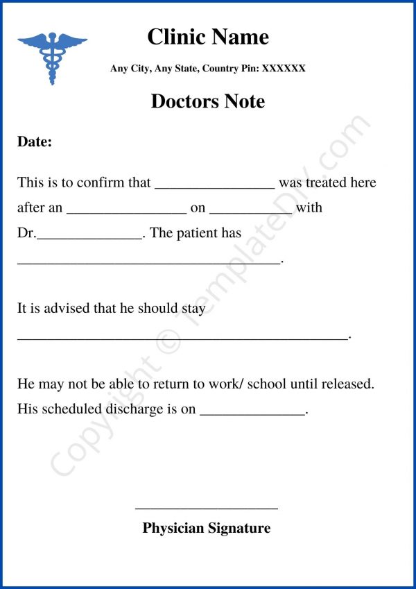 Real Doctors Note for Work
