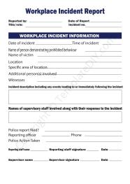 Incident Report Template Blank Printable PDF Excel Word 