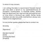 Character Letter For Tenant