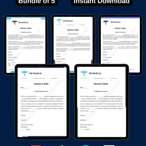 Urgent Care Doctor’s Note Template – Printable PDF & Word (Instant ...
