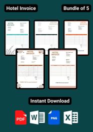 Hotel Invoice Template Blank Printable PDF Excel Word