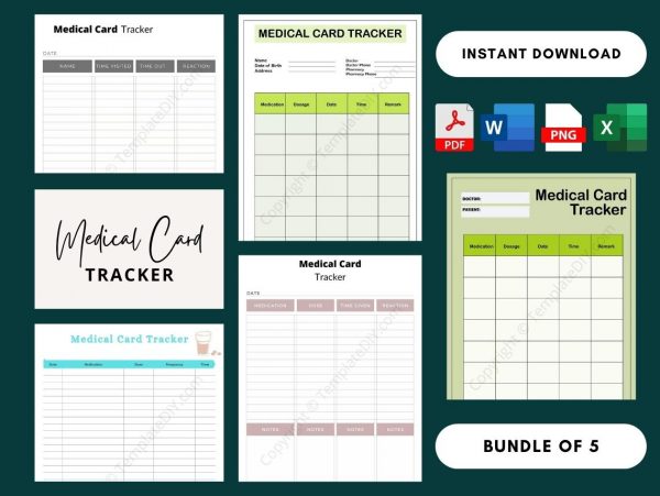 Medical Card Tracker in PDF, Word, and Excel