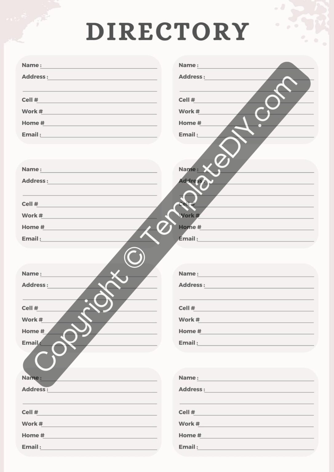 Directory Template Printable in Pdf, Word, Excel [Editable]