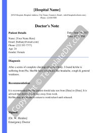 Doctors Note For Flu Template Printable In PDF Word Doctors Note For Flu Template Printable In PDF Word