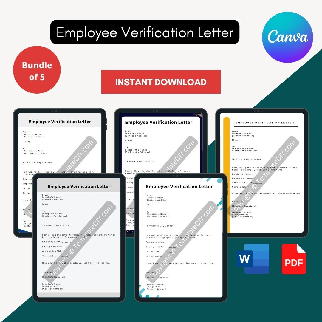 Employee Verification Letter in PDF & Word