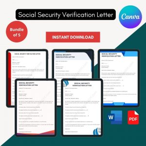 Editable Social Security Verification Letter PDF & Word