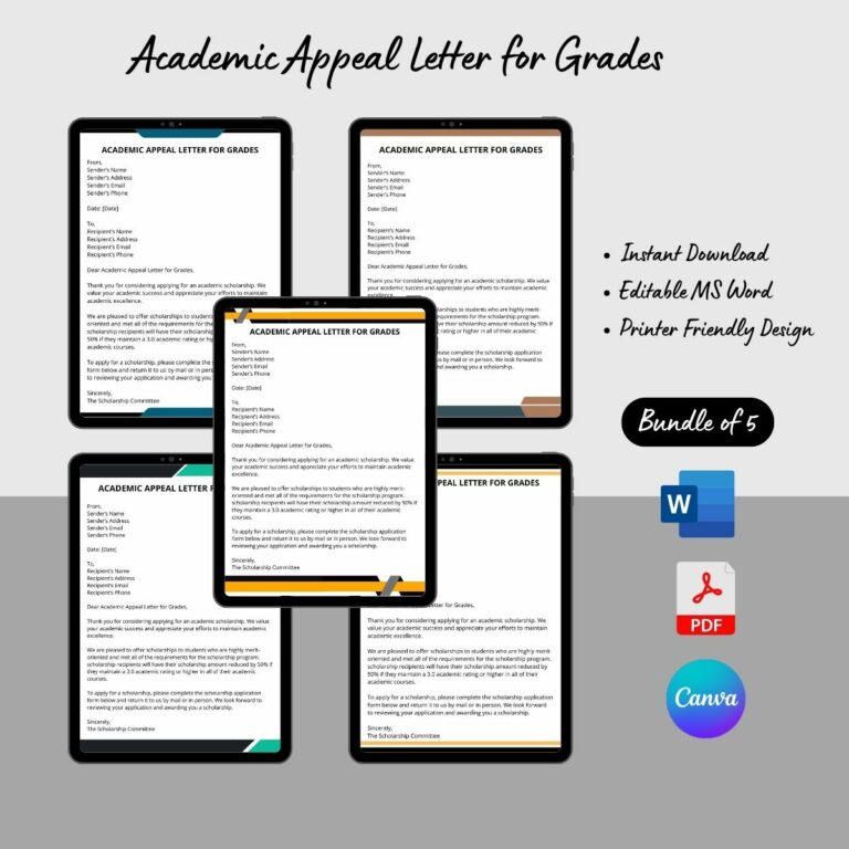 Academic Appeal Letter for Grades Template in Pdf, Word