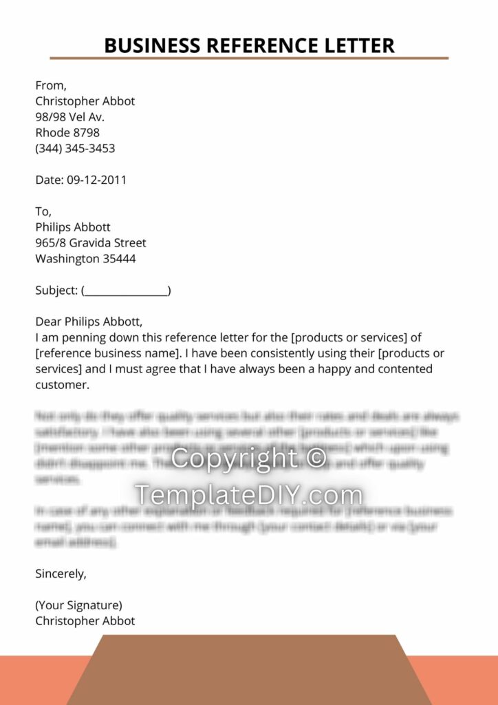 Business Reference Letter Sample with Examples [Word]