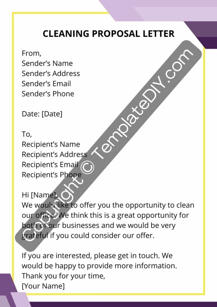 Cleaning Proposal Letter Sample with Examples [Word]
