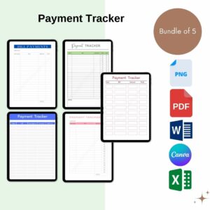 Payment Tracker Template Printable in PDF, Word, Excel