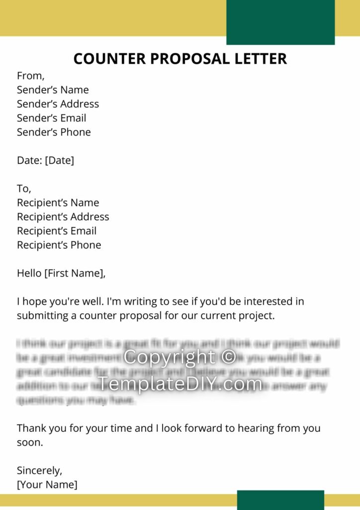 Counter Proposal Letter Sample with Examples [Word]