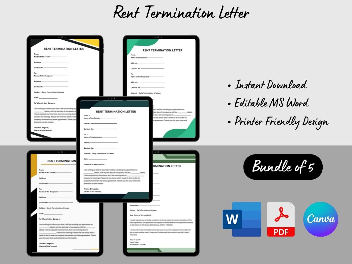 Rent Termination Letter Sample With Examples [Word]