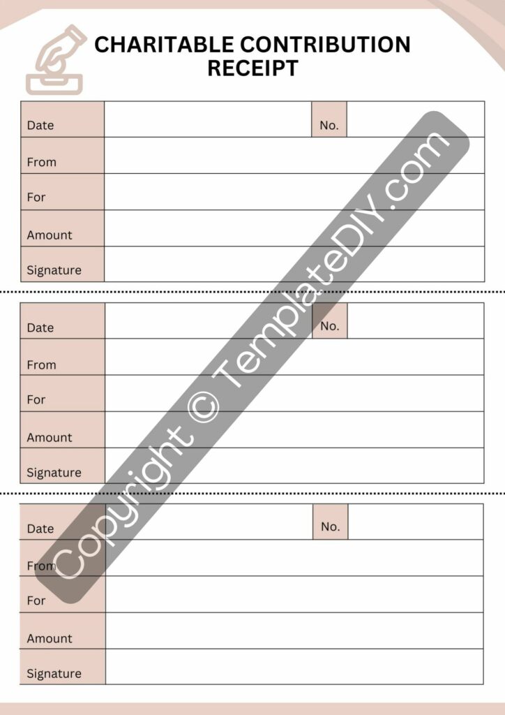 Charitable Contributions Receipt Template PDF, Excel, Word