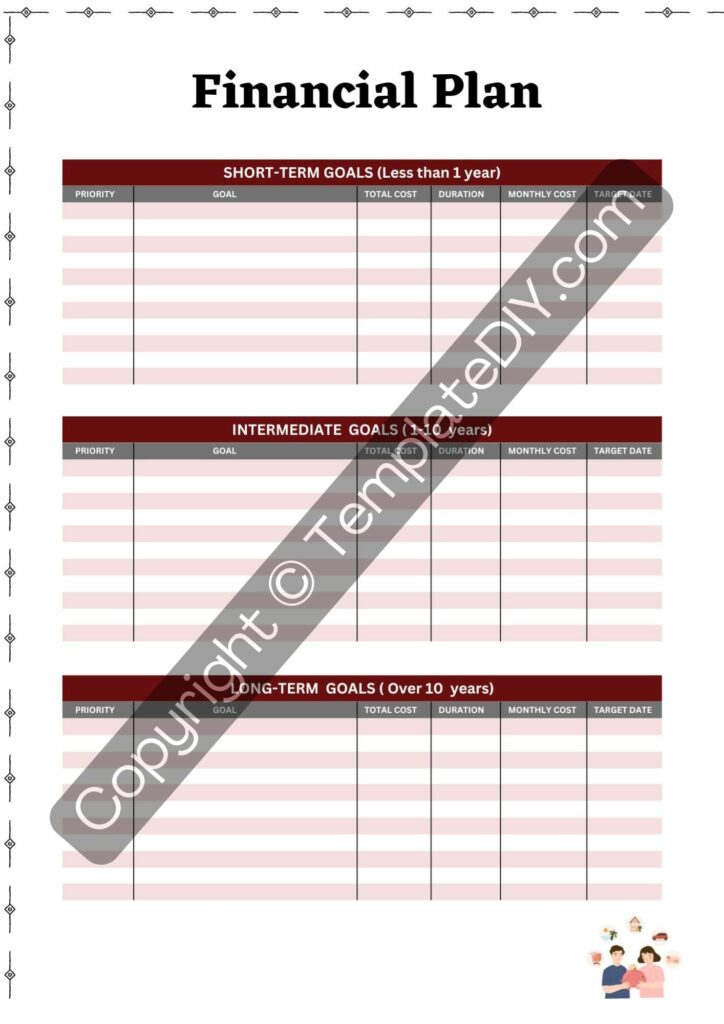 Financial Plan Template Blank Printable [PDF, Word]
