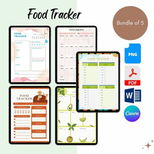 Food Tracker Template Blank Printable PDF, Word, Excel