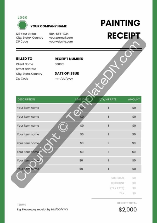 Grocery Store Receipt Template Printable PDF, Excel, Word
