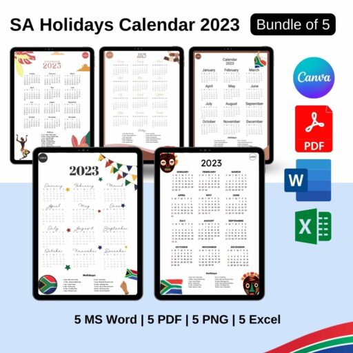 South Africa 2025 Calendar with Holidays | Download Now