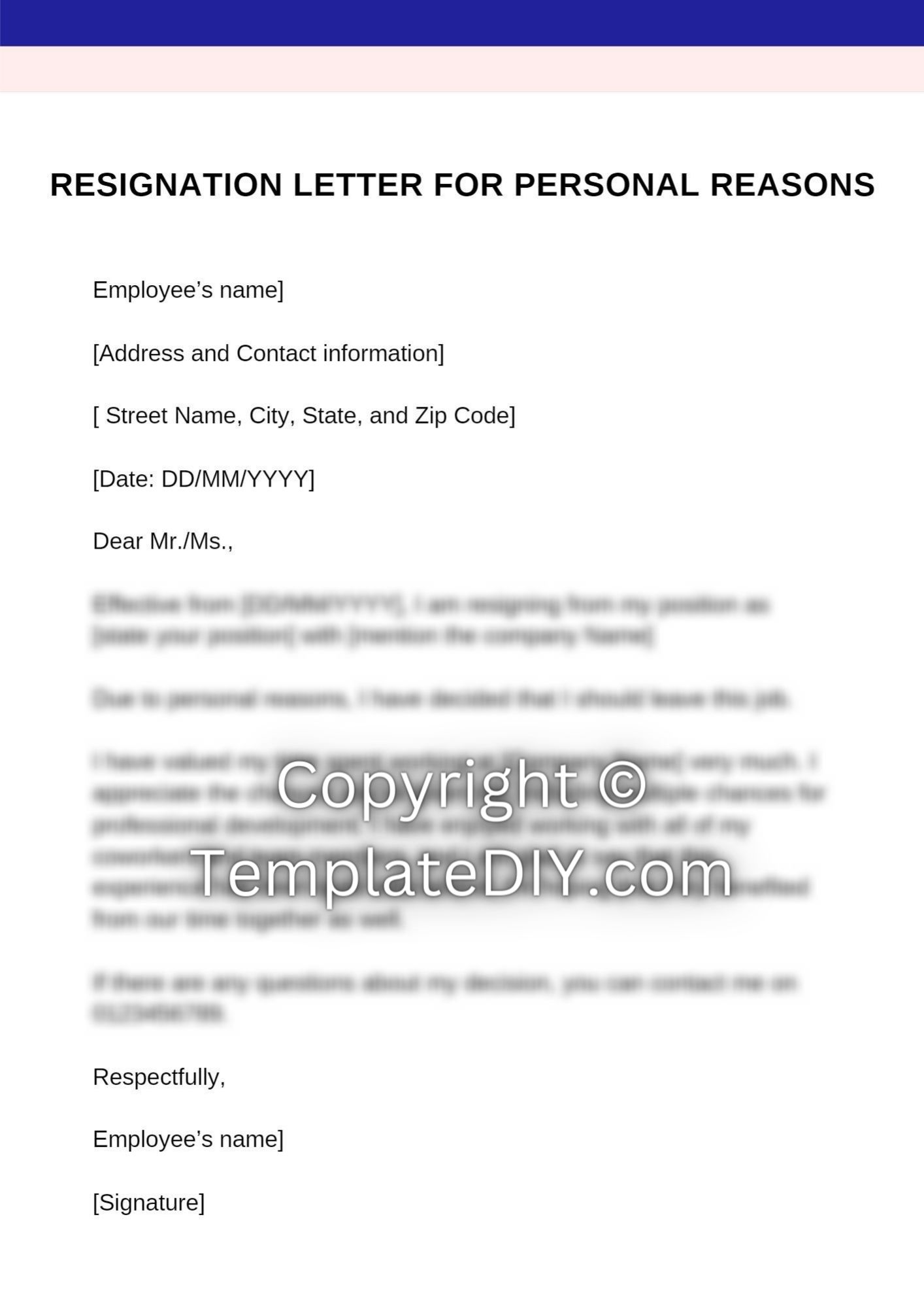 Resignation Letter Samples With Reason Sample Resignation Letter (Stay
