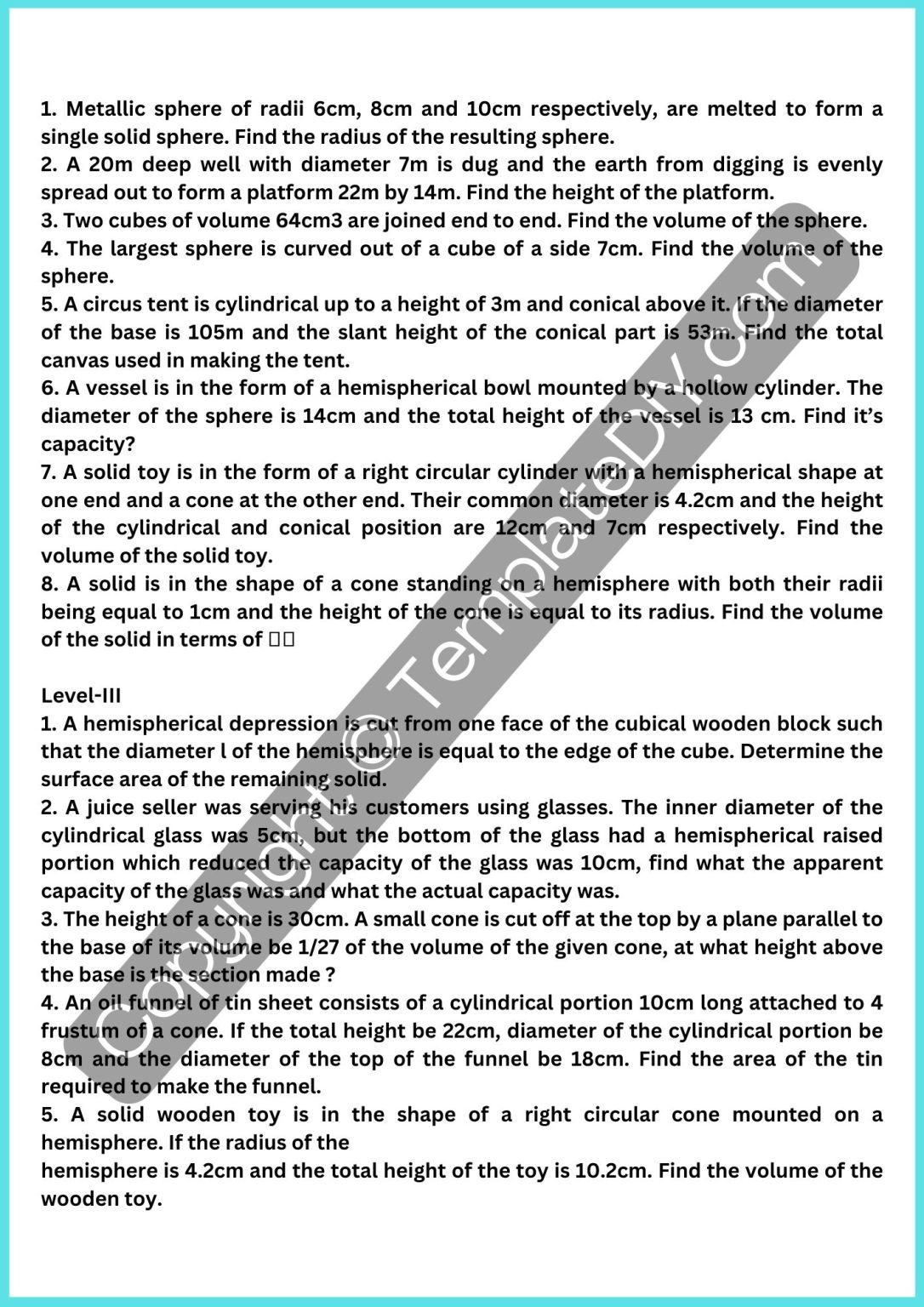 10th Grade Geometry Worksheets Printable Template PDF Word