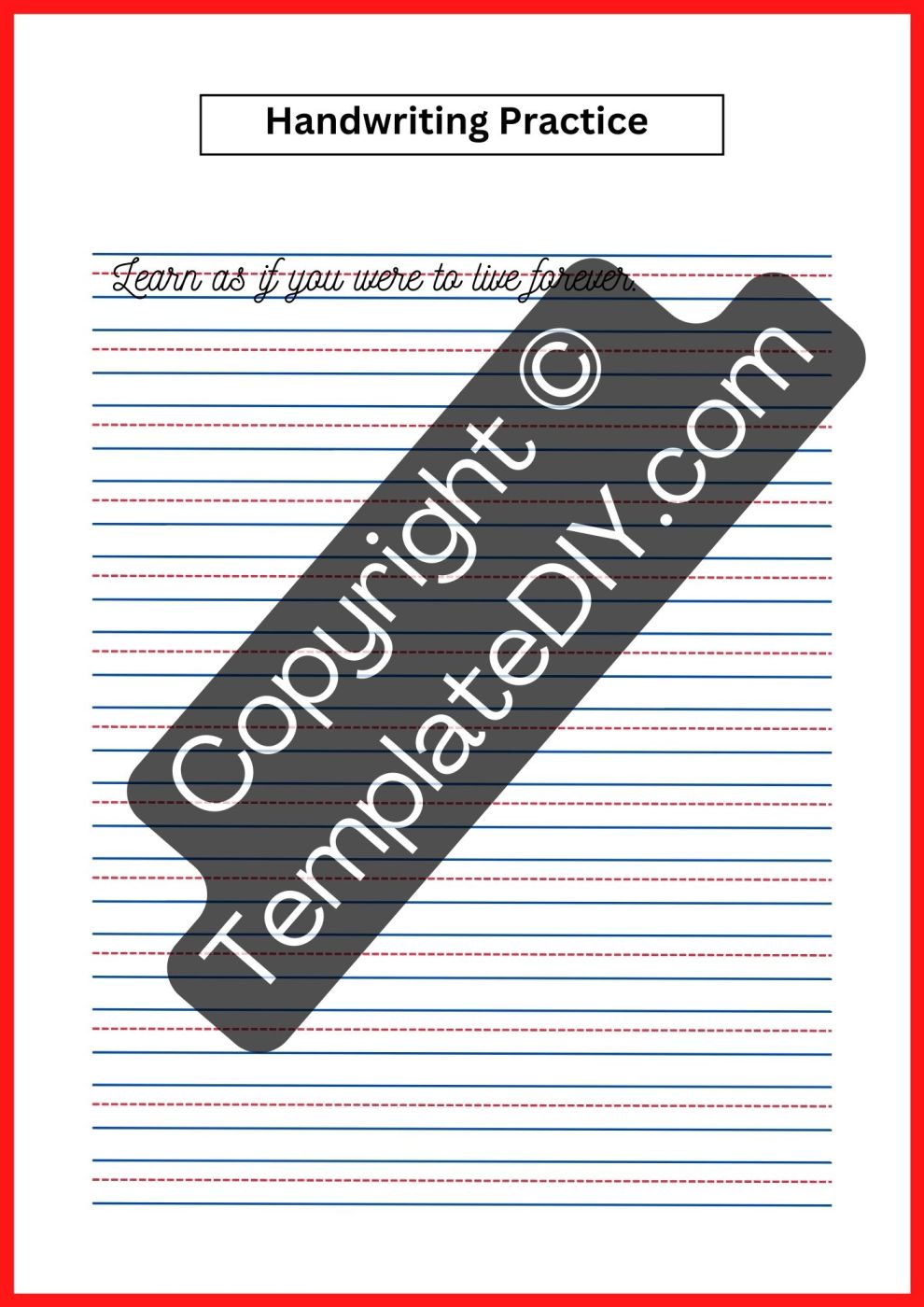 2nd Grade Handwriting Worksheets Template Printable PDF