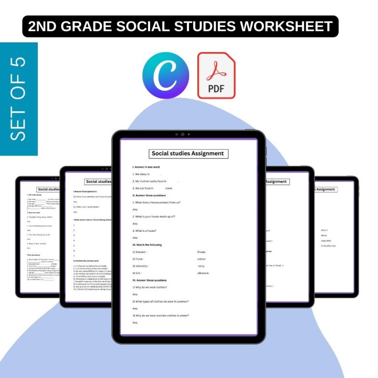 2nd Grade Social Studies Worksheets Template Printable PDF