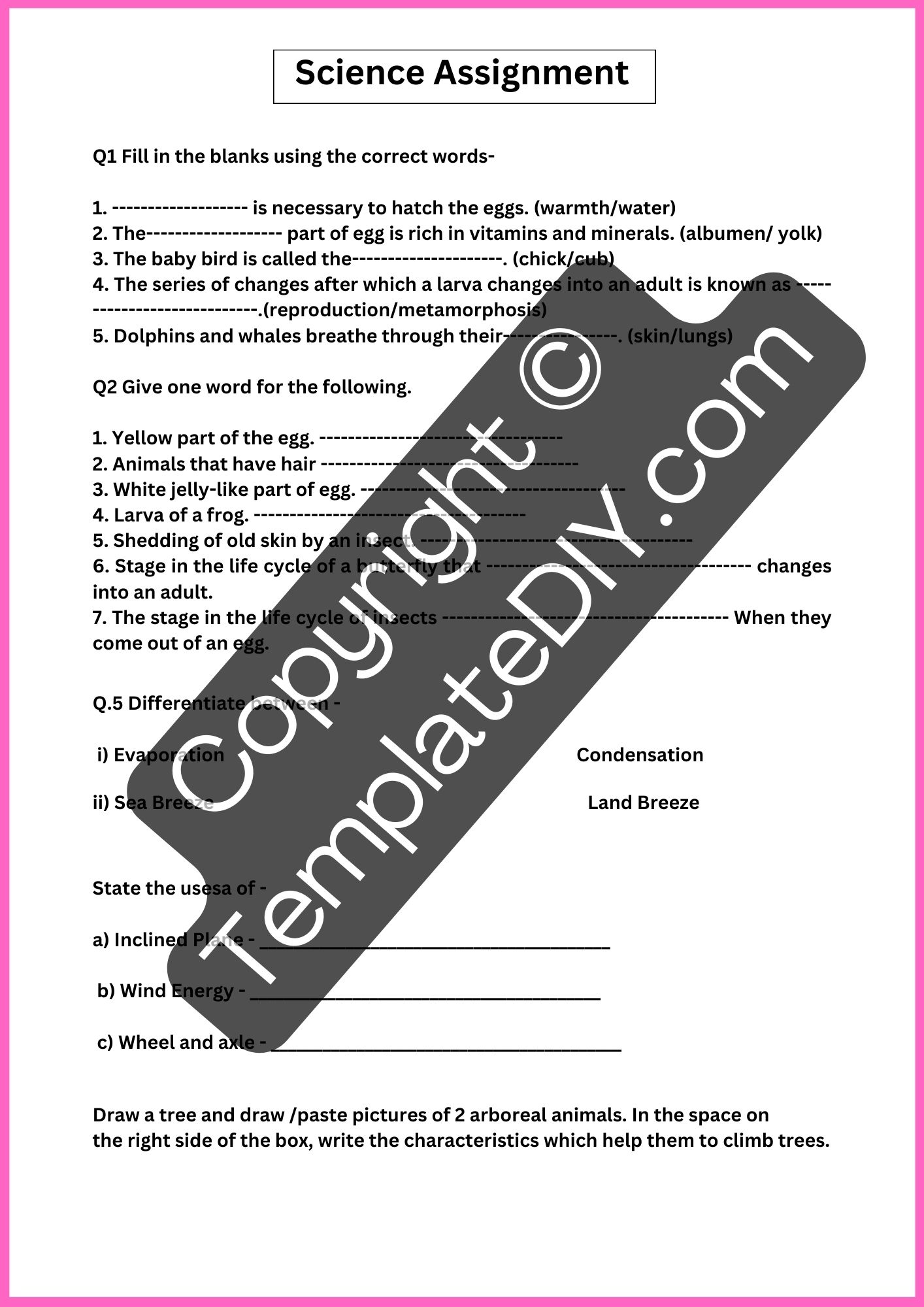 4th Grade Science Worksheets Printable Science Alberta Grade 4