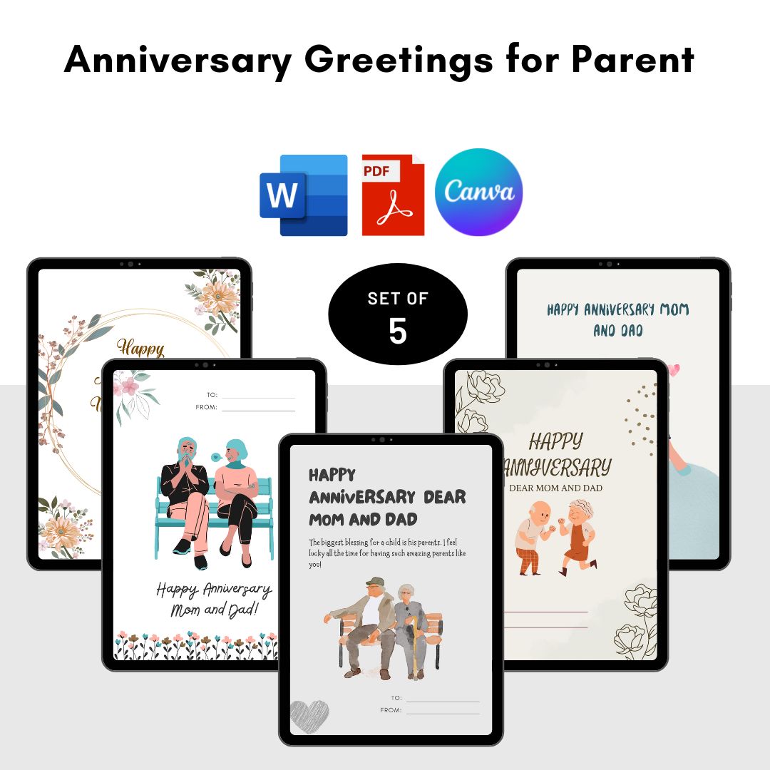 Anniversary Greetings for Parents Printable Template PDF
