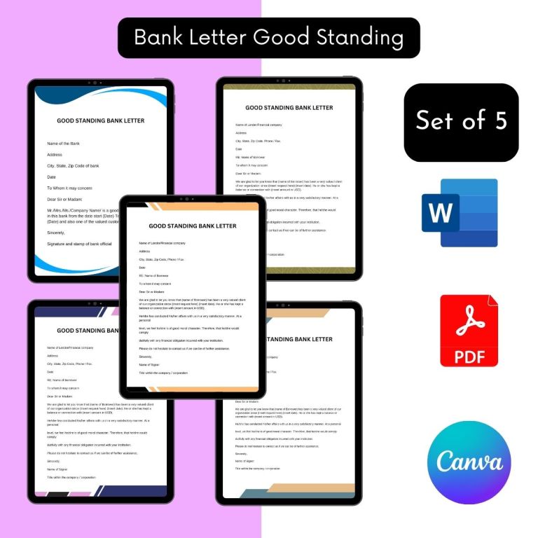 Download Bank Letter of Good Standing Template [Editable]