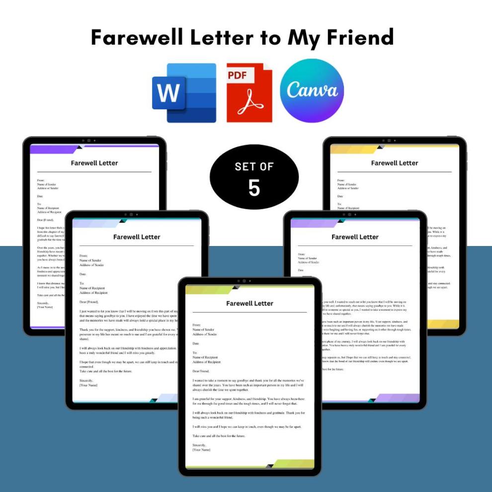 Farewell Letter to My Friend Sample with Examples [Word]