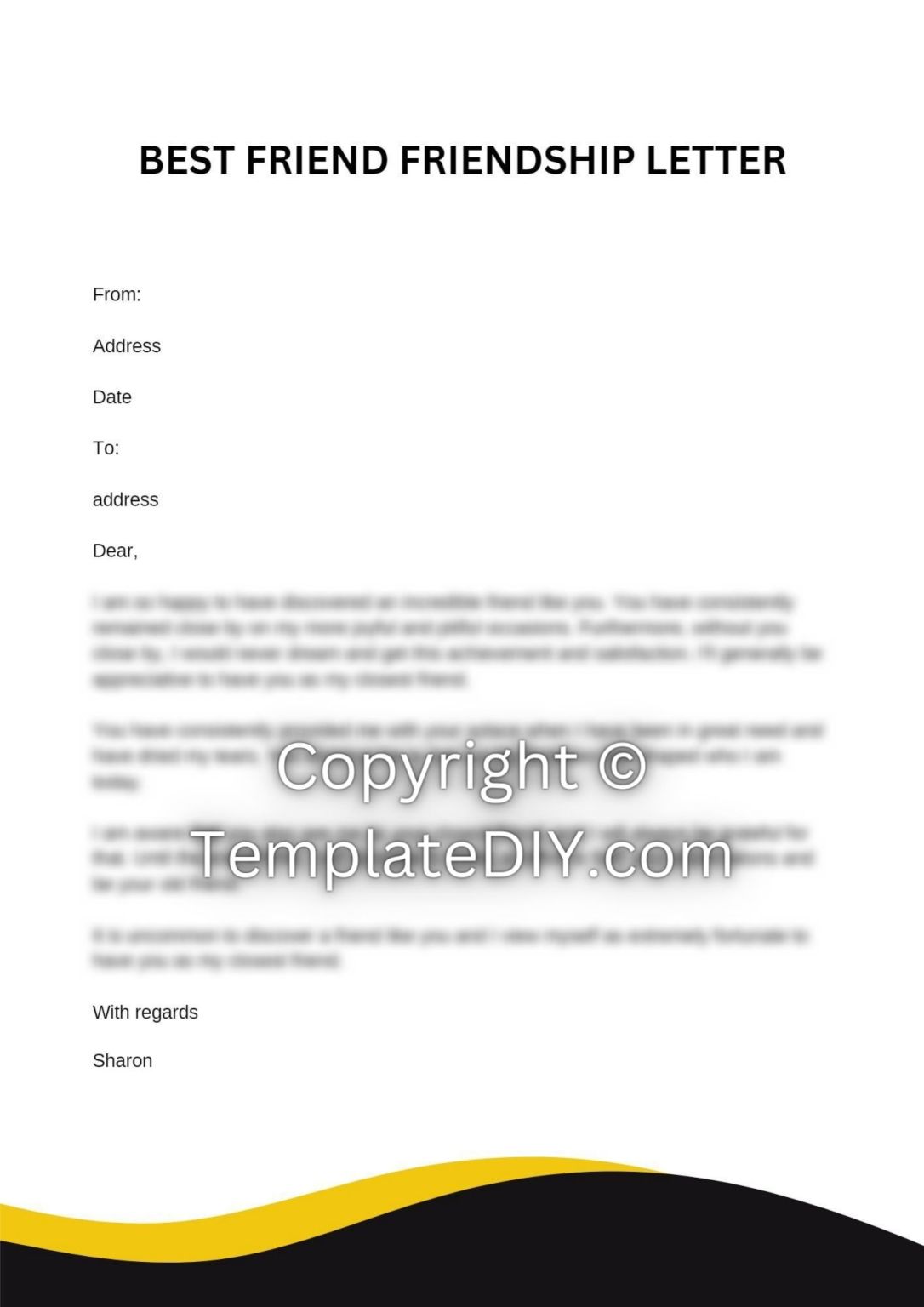 Friendship Letter to Best Friend Sample and Examples [Word]