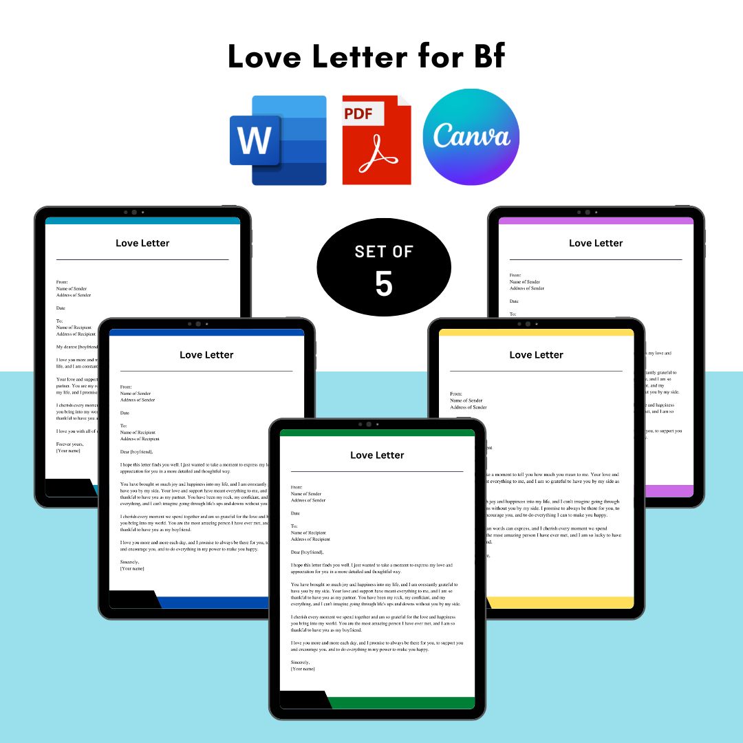 Love Letter for Bf Sample with Examples [Word Editable]