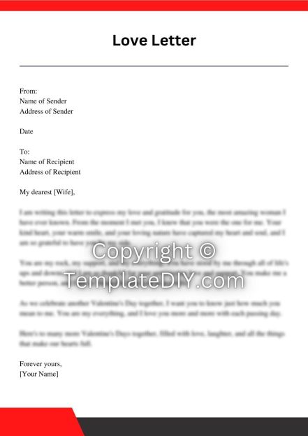 Love Letter for My Wife Sample with Examples [Word]