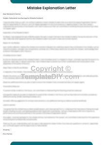 Mistake Explanation Letter Sample with Examples [Word]