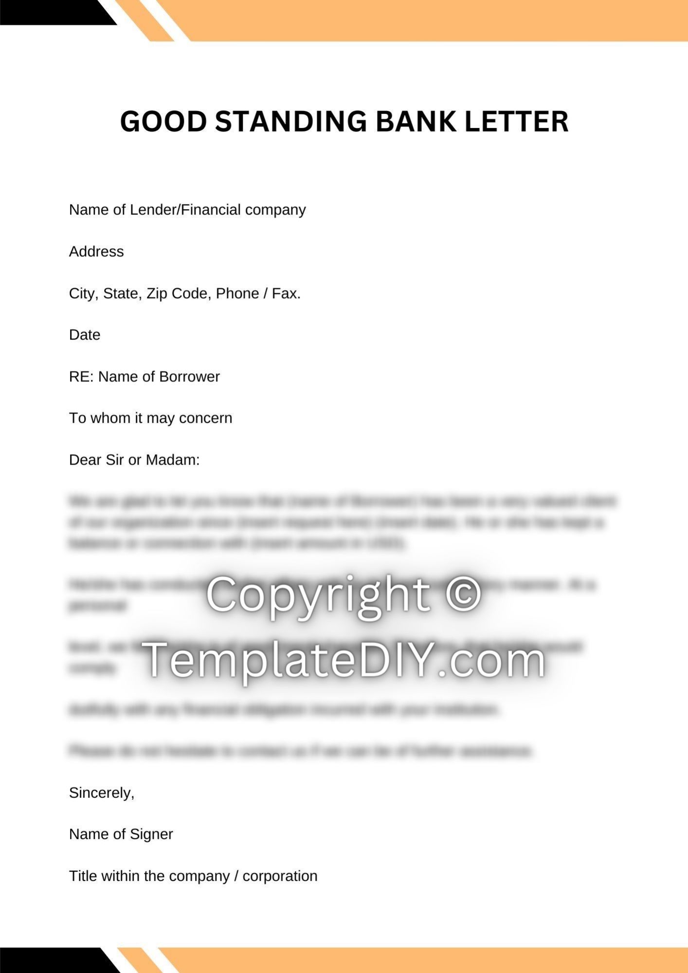 Letter Of Good Standing Sample Printable Pdf Download