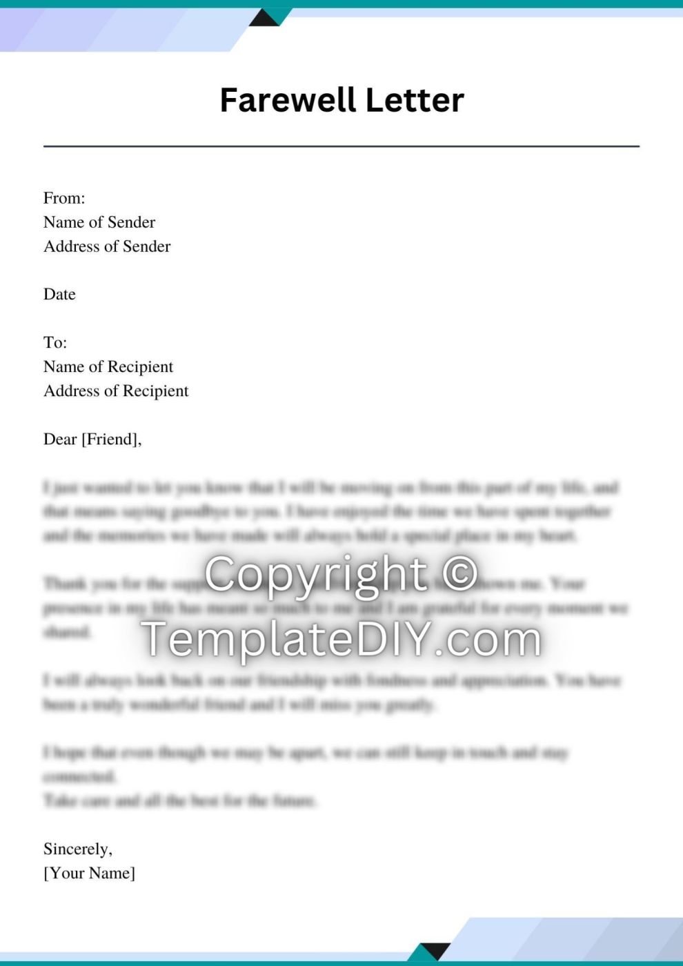 Farewell Letter to My Friend Sample with Examples [Word]