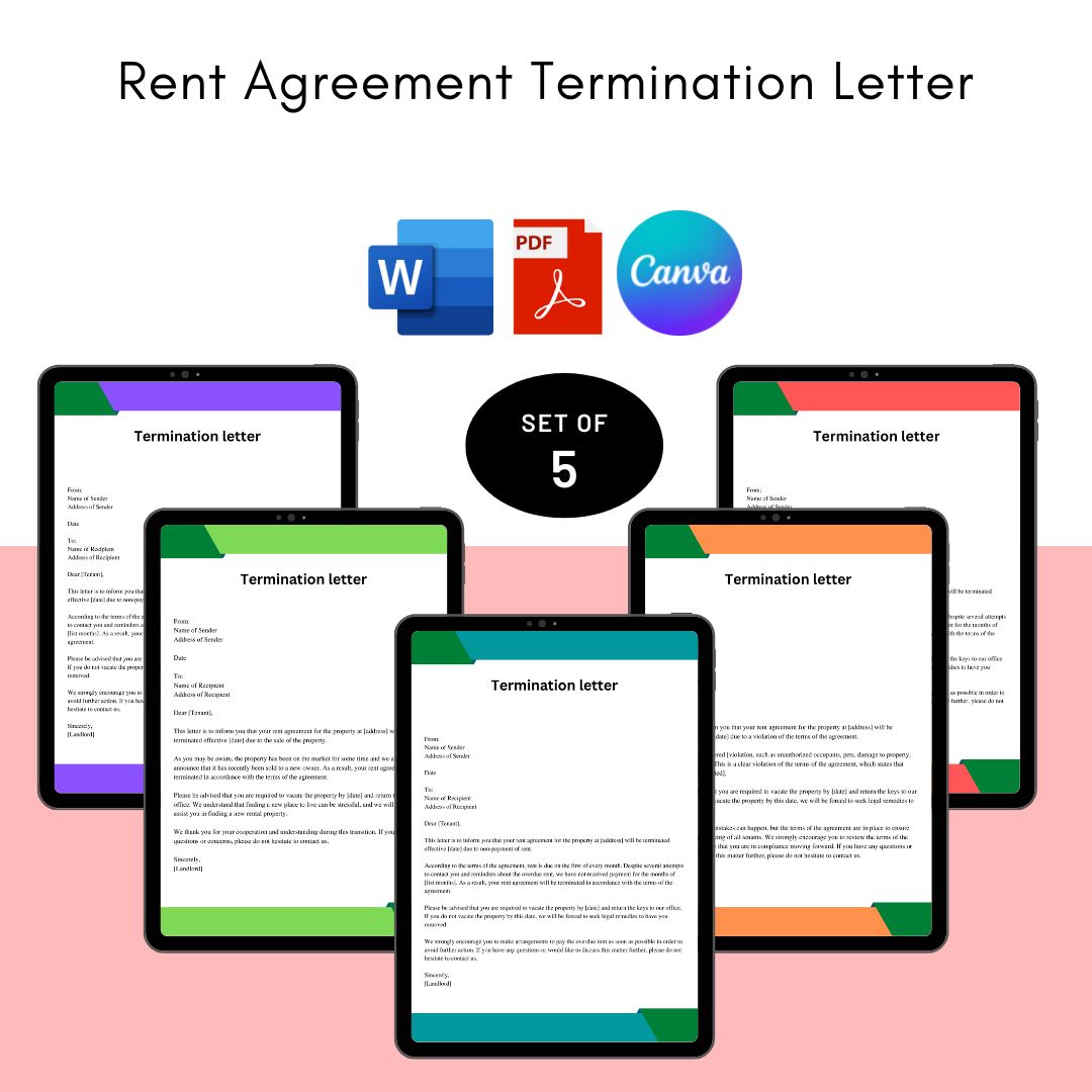Rent Agreement Termination Letter Sample with Examples