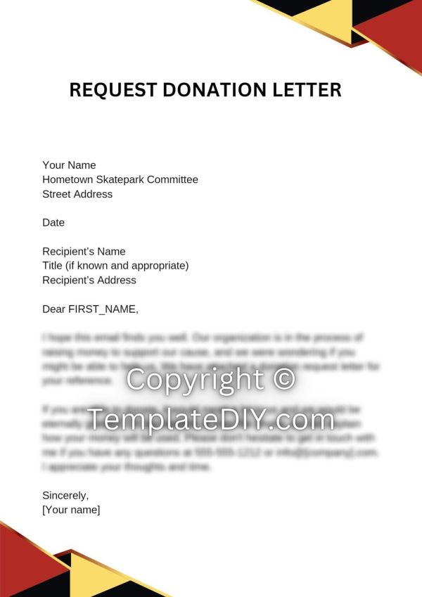 Request Donation Letter Sample with Examples [Word]