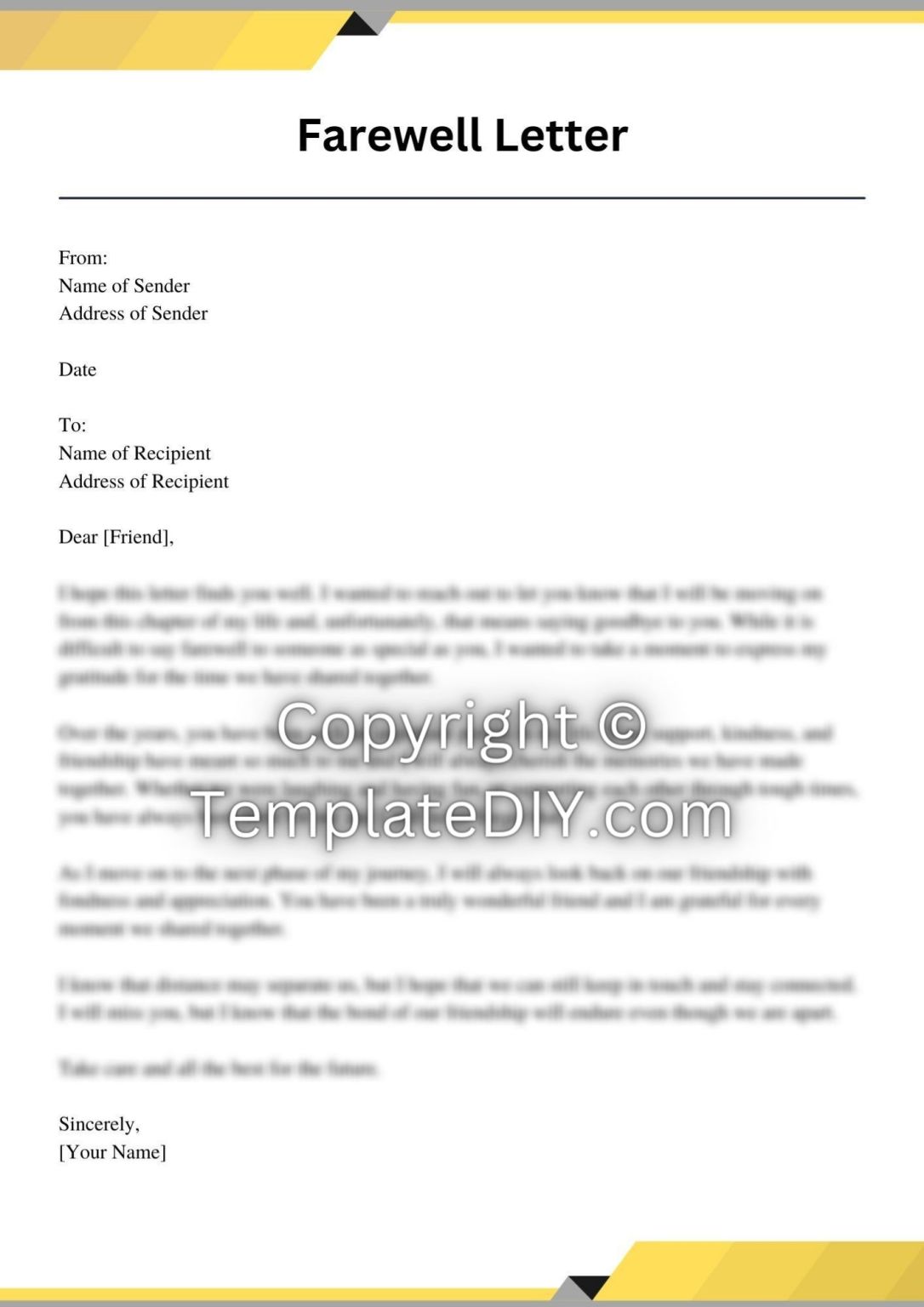 Farewell Letter to My Friend Sample with Examples [Word]